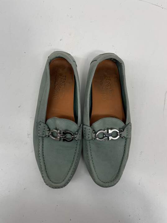 Authentic Salvatore Ferragamo Mint Green Driver Loafer W 6.5D image number 7