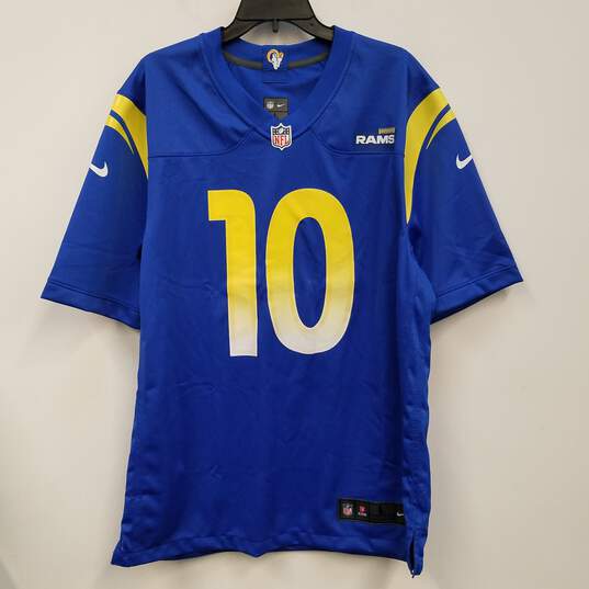 Buy the Mens Blue Los Angeles Rams Cooper Kupp #10 LVI Pullover
