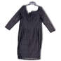 NWT Womens Black Floral Lace Off The Shoulder Back Zip Sheath Dress Size 16 image number 2