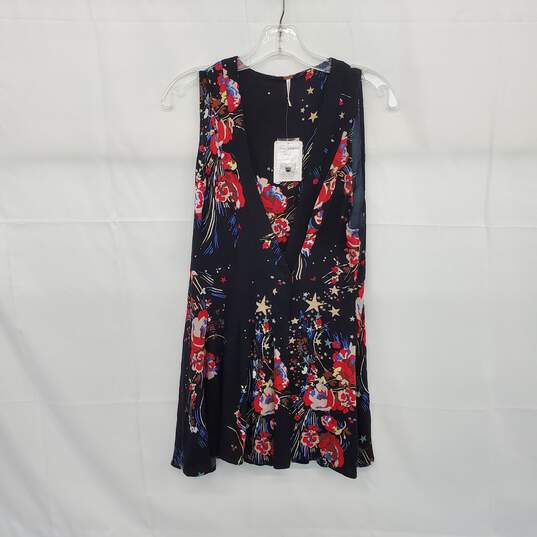 Free People Black Floral Star Patterned Sleeveless Top WM Size S NWT image number 1