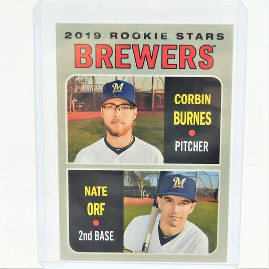 2019 Corbin Burnes Topps Heritage Star Rookies Milwaukee Brewers image number 1