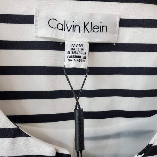 Calvin Klein Black/White Stripes Open Front Jacket Medium NWT image number 3