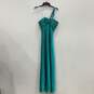 Morgan And Co Womens Blue Lace One Shoulder Ruched Long Silk Maxi Dress Size 5 image number 1
