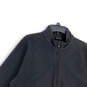Mens Black Long Sleeve 1/4 Zip Mock Neck Pockets Pullover Sweatshirt Size L image number 3