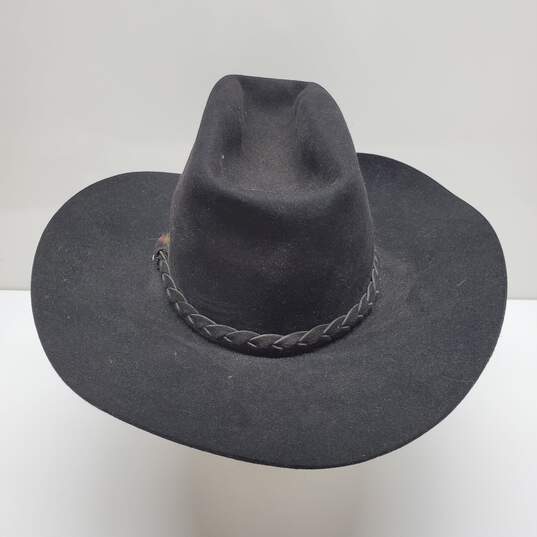 Buy the Stetson Cowboy Hat Black 4x Beaver Fur-Based Felt Leather ...