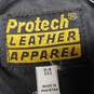 Mens Leather V-Neck Sleeveless Button Front Motorcycle Vest Size Medium image number 4