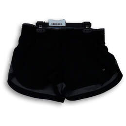 Womens Black Gray Elastic Waist Zip Pocket Pull-On Athletic Shorts Size M