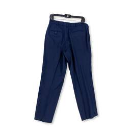 Mens Blue Pockets Flat Front Straight Leg Formal Dress Pants Size 30R alternative image