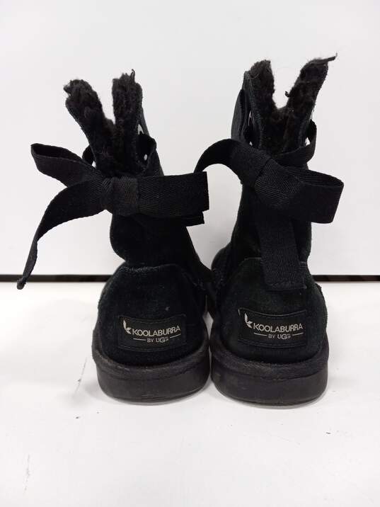 Women's Short Black Suede Boots Size 2 image number 4
