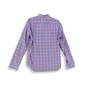 Mens Pink Blue Check Long Sleeve Collared Button Down Shirt Size Medium image number 2