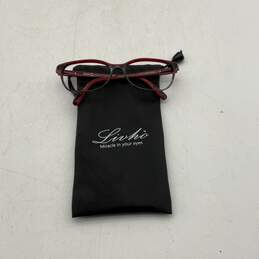 Etnia Barcelona Womens Red Black Full-Rim Eyeglasses Rectangle Frame With Case