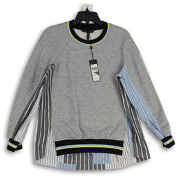 NWT Womens Gray Long Sleeve Crew Neck Pullover Sweatshirt Size XXS