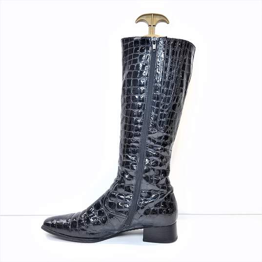 Gabor Croc Embossed Men Boots Black Size 6.5 image number 2