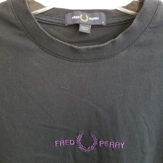 Fred Perry black embroidered spellout t shirt M image number 5