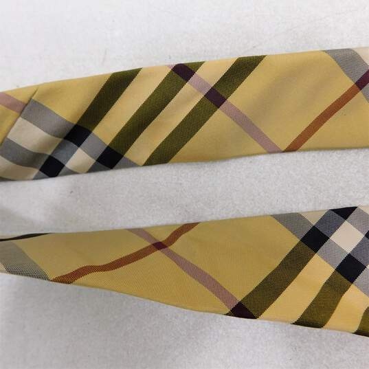 BURBERRY London Men's Yellow House Check Silk Necktie Tie with COA image number 12