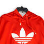 Mens Red Long Sleeve Drawstring Activewear Pullover Hoodie Size Large image number 3