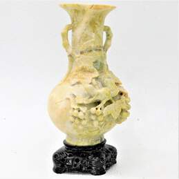 Vintage Chinese Carved Soapstone Vase alternative image