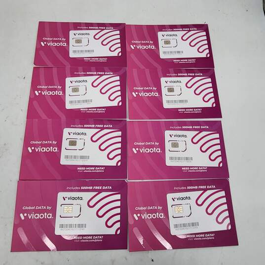 Lot of 8 Viaota Data Only Sim Cards image number 1