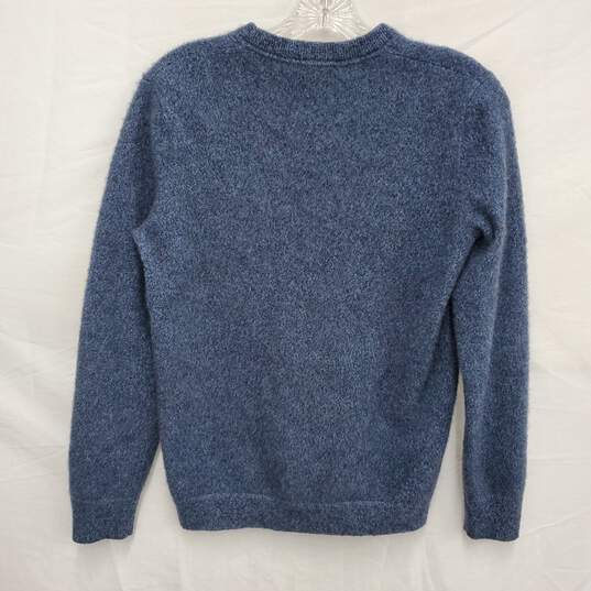 Theory WM's 100% Merino Wool Heather Blue Crewneck Long Sleeve Sweater Size S image number 2
