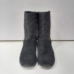 Land's End Women's Black Suede/Textile Boots Size 10B