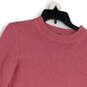 Womens Pink Crew Neck Long Sleeve Knitted Pullover Sweater Size Small image number 3