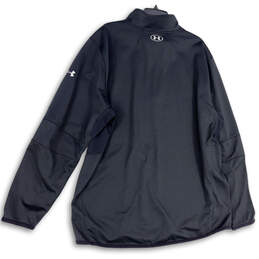 Mens Black Long Sleeve Mock Neck Quarter Zip Pullover Jacket Size 4XL alternative image