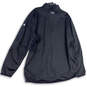 Mens Black Long Sleeve Mock Neck Quarter Zip Pullover Jacket Size 4XL image number 2