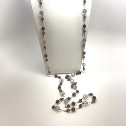 Designer Joan Rivers Gold-Tone White Black Linked Beaded Necklace