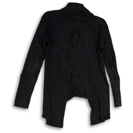 Womens Gray Turtleneck Long Sleeve Split Back Tunic Blouse Top Size XS image number 2
