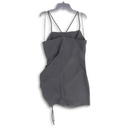 NWT Womens Black Ruched Spaghetti Strap Mini Dress Size Large alternative image