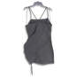 NWT Womens Black Ruched Spaghetti Strap Mini Dress Size Large image number 2
