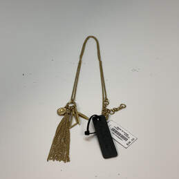 NWT Designer J. Crew Gold-Tone Tassel Lobster Clasp Link Chain Necklace