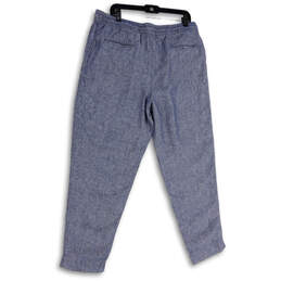 Womens Blue Stretch Pockets Drawstring Tapered Leg Cropped Pants Size 16 alternative image