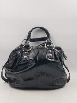 Authentic Francesco Biasia Black Patent Satchel Bag alternative image