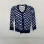 Kate Spade Blue & White Cotton Button Up Knit Top WM Size XXS image number 1