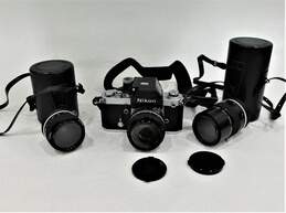 Nikon F2 Photomic 35mm SLR Film Camera w/ 3 Lenses & Bag
