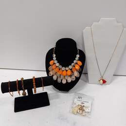 8pc Orange Sherbet Jewelry Bundle