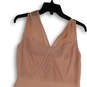 Womens Pink Sleeveless Wide Strap V-Neck Back Zip Sheath Dress Size 8 image number 1