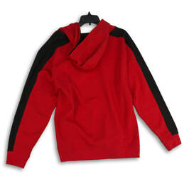 Mens Red Black Blackhawks Tie Neck Long Sleeve Pullover Hoodie Size Large alternative image