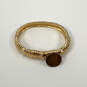 Designer Swarovski Gold-Tone Rhinestone Hinged Bangle Bracelet w/ Dust Bag image number 2