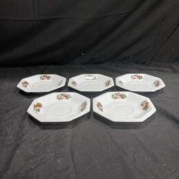Set of 6  White Fairfield Christmas Saucers
