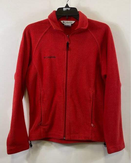 Columbia Red Fleece Jacket - Size Medium image number 1