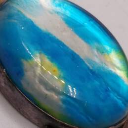 Sterling Silver Resin Colorful Oval Pendant 15.8g alternative image