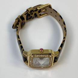 Designer Betsey Johnson BJ00043-02 Brown Black Leopard Band Square Wristwatch alternative image