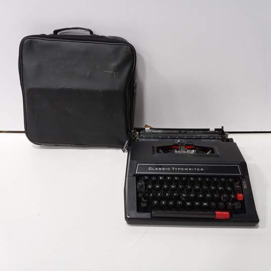 Vintage Classic Typewriter W/leather Travel Case image number 1