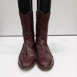 Justin Men's Red Pul On Leather Western Style Boots Size 8.5D alternative image