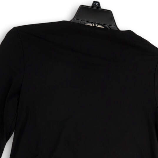 NWT Womens Black Round Neck Asymmetric Hem Pullover Tunic Top Size 0 image number 4