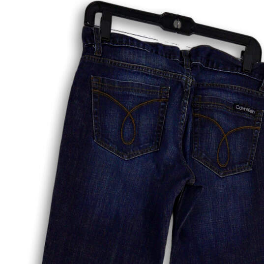 Womens Blue Regular Fit Medium Wash Button Denim Straight Leg Jeans Size 6 image number 3