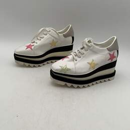 Stella McCartney Womens White High Heel Sneaker Shoes W/Colored Stars Size 36 alternative image