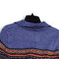 Womens Multicolor Fair Isle Knitted Collared Pullover Sweater Size Large image number 4